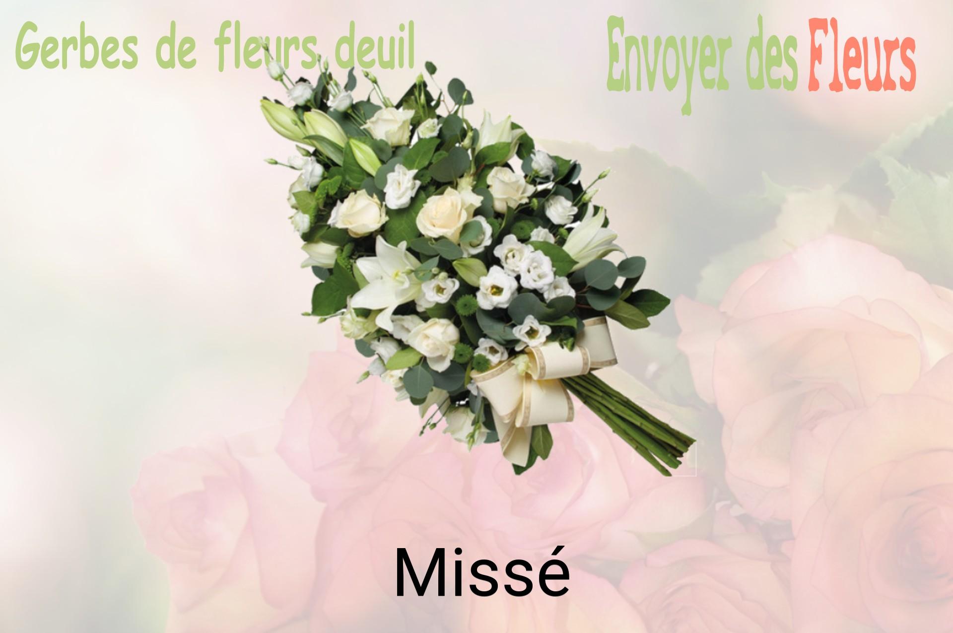 Gerbe de fleurs de deuil livrée à Missé